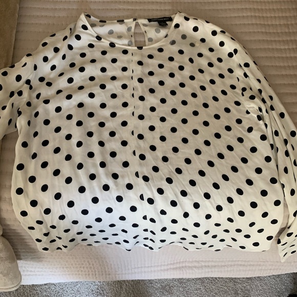 NWT Something Navy Easy Woven Top in Polka Dot-Size M - Picture 3 of 4